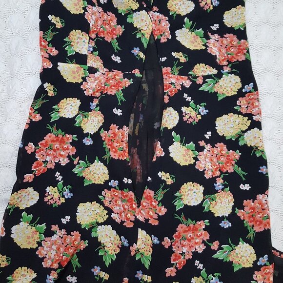 Vintage Laura Ashley floral maxi dress black sz 6 - Picture 6 of 8